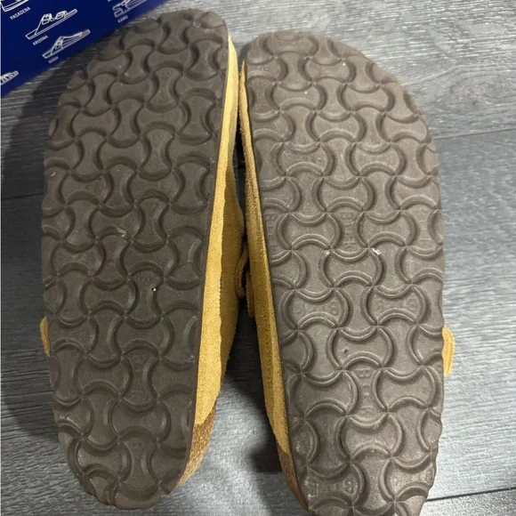 Birkenstock Mustard Suede Clogs - Picture 5 of 6